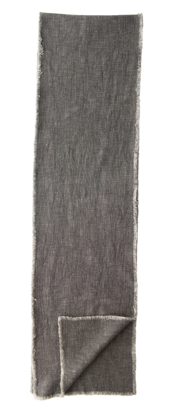 Linen Frayed Table Runner