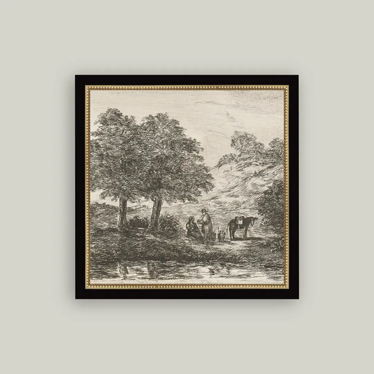 Family Under Tree Framed Art