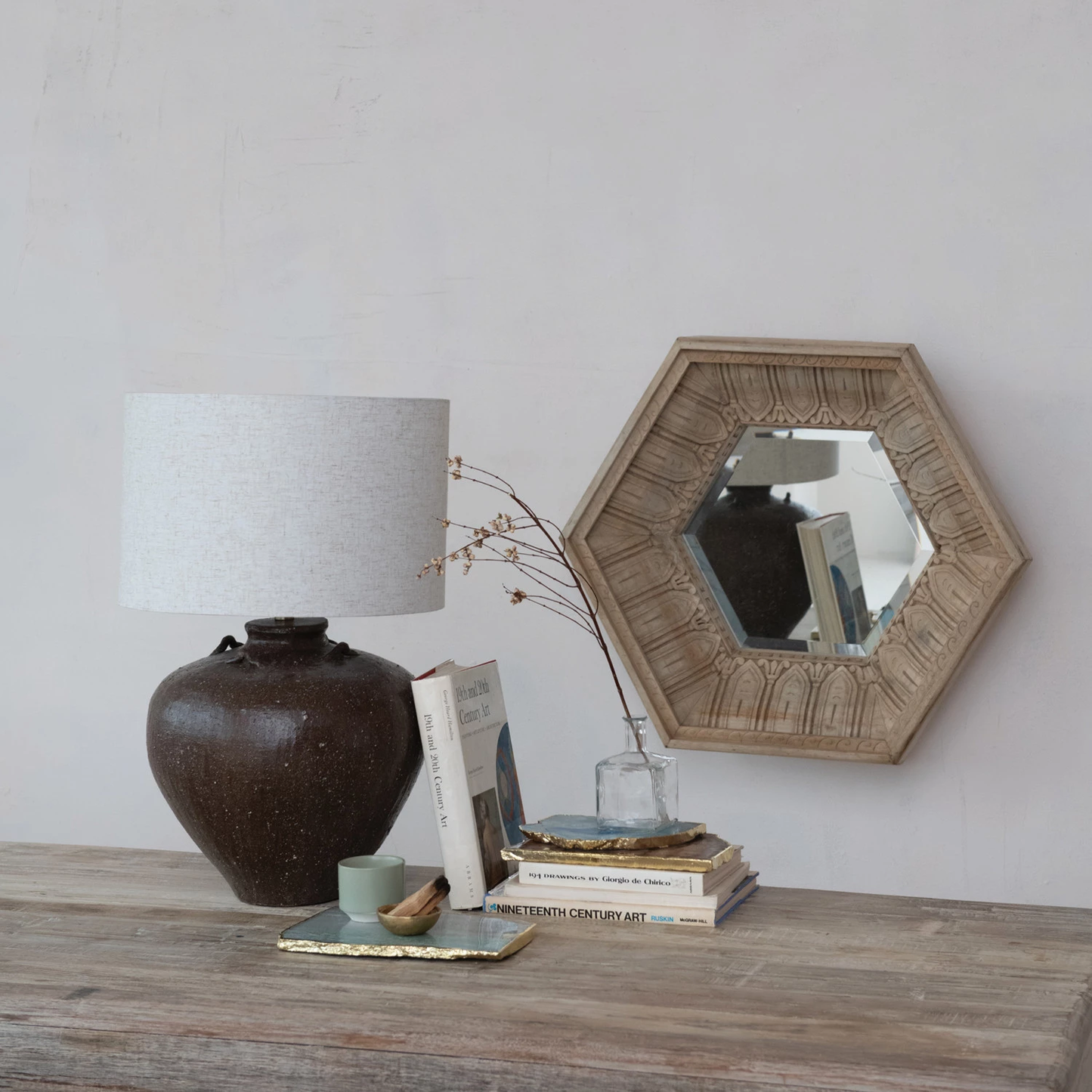 Brown Glazed Pot Lamp