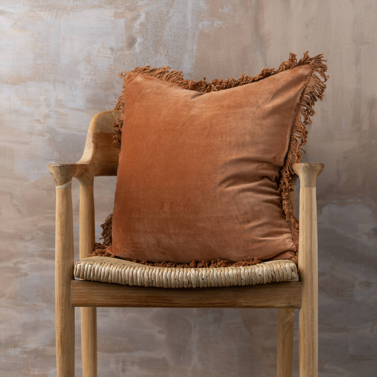 Velvet Square Pillow | Terracotta