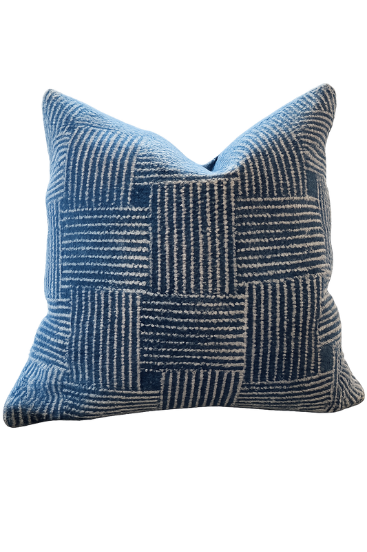 Indigo Geo Pillow - 22"