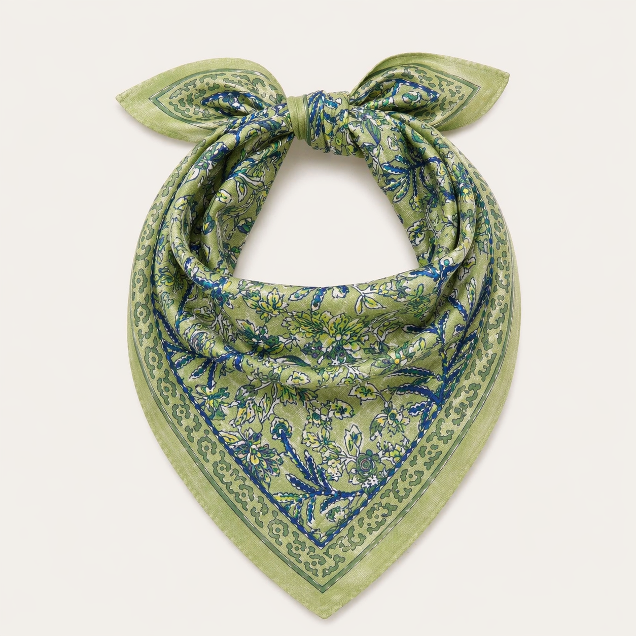 Bandana - Green + Blue Stitching