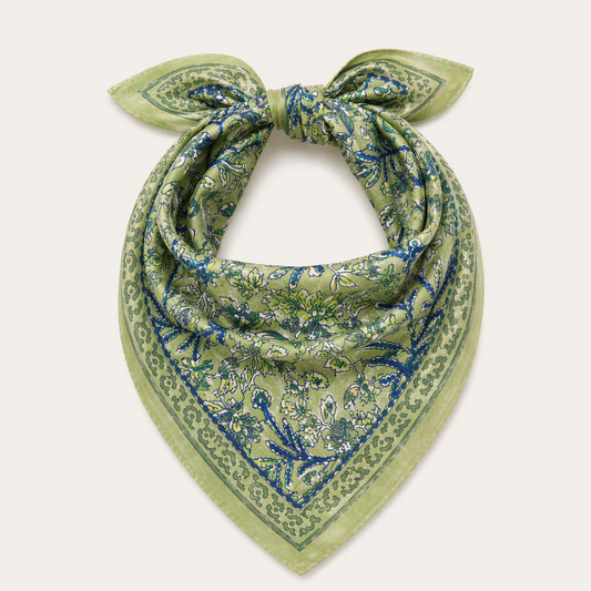 Bandana - Green + Blue Stitching