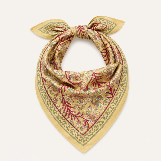 Bandana - Yellow + Red Stitching