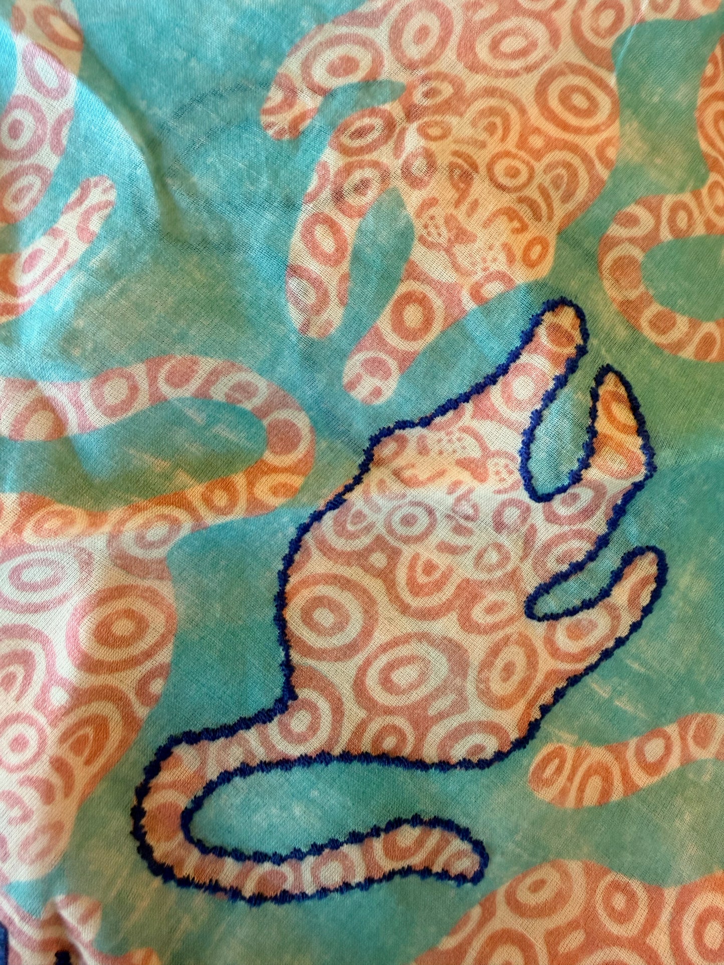 Bandana - Blue/Pink + Blue Stitching