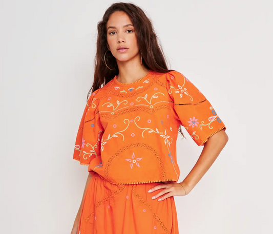 Sunset Embroidered Top
