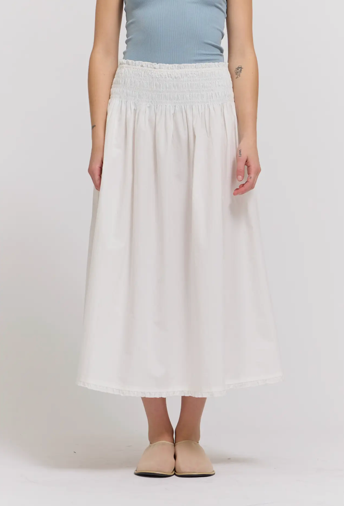 Eyelet Smocked Skirt