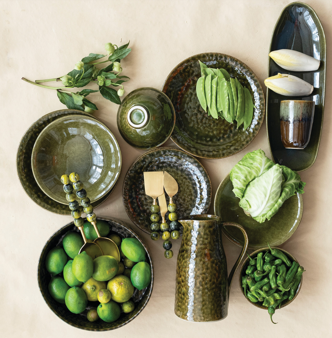 Stoneware Green Bowl