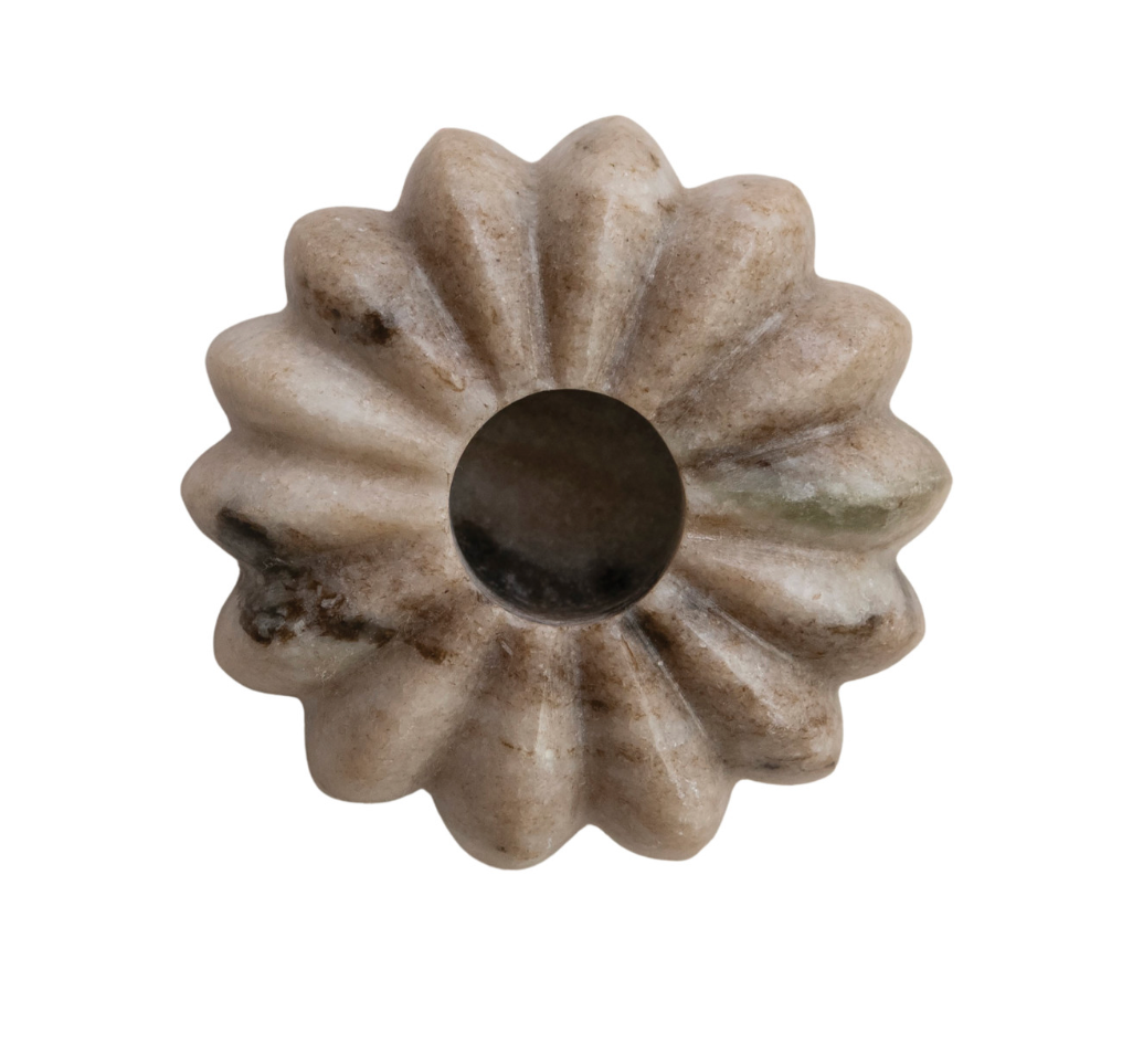 Marble Fluted Taper Candle Holder