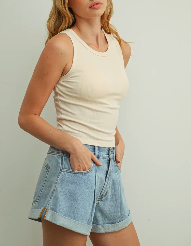 Sleeveless Ribbed Top