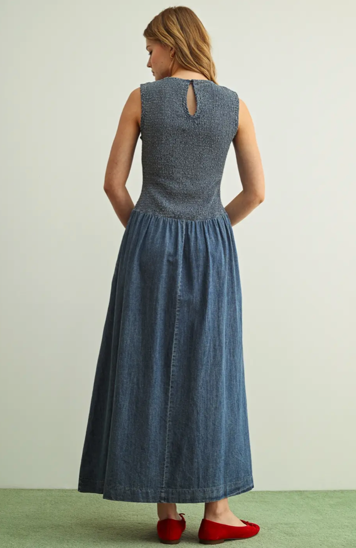 Denim Smocked Dress