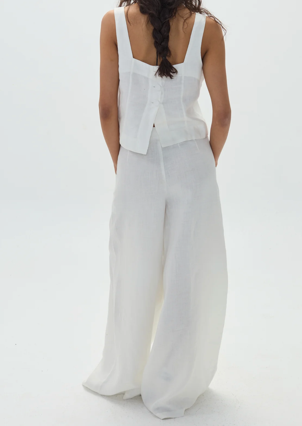 Vincent Linen Pant | White
