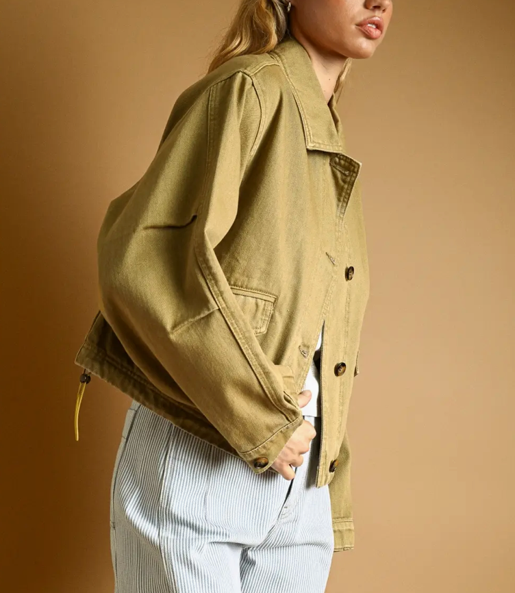 Olive Jacket | Cotton