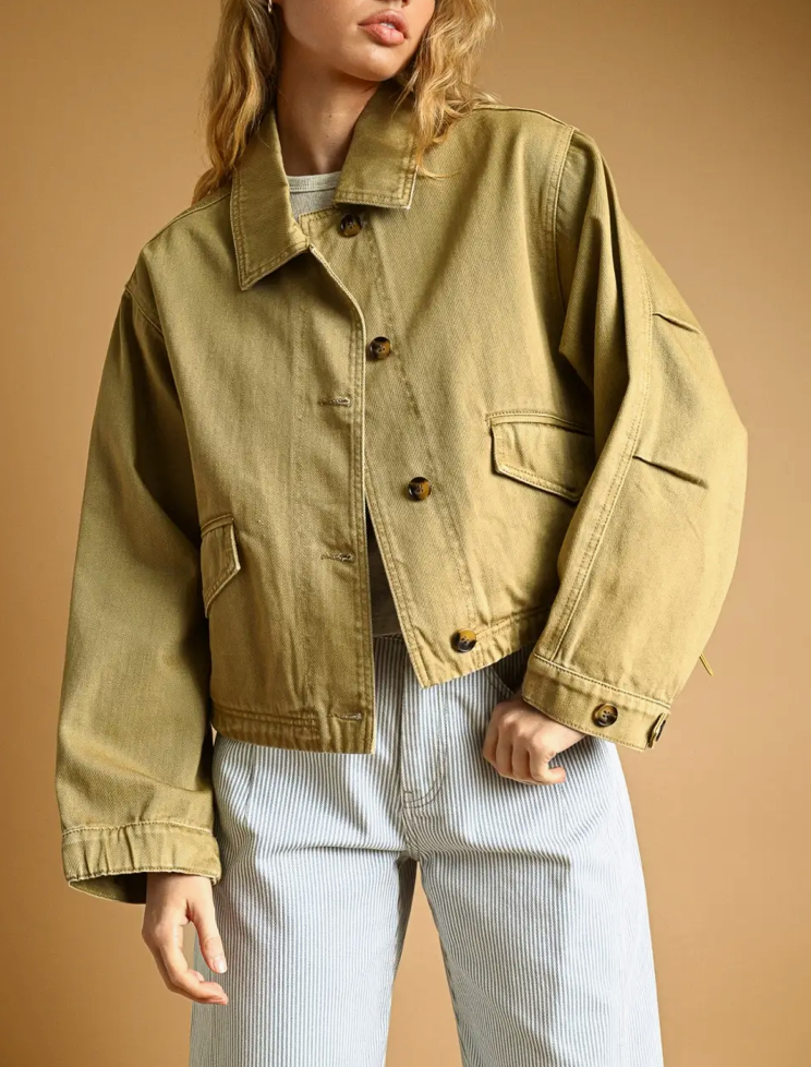 Olive Jacket | Cotton