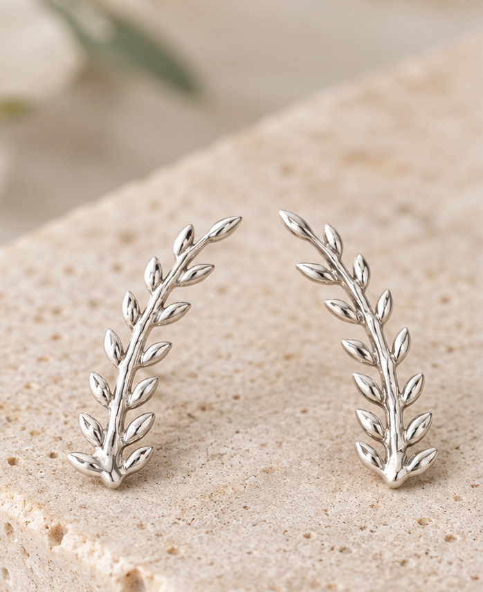 Sterling Silver Feather | Ear Climber