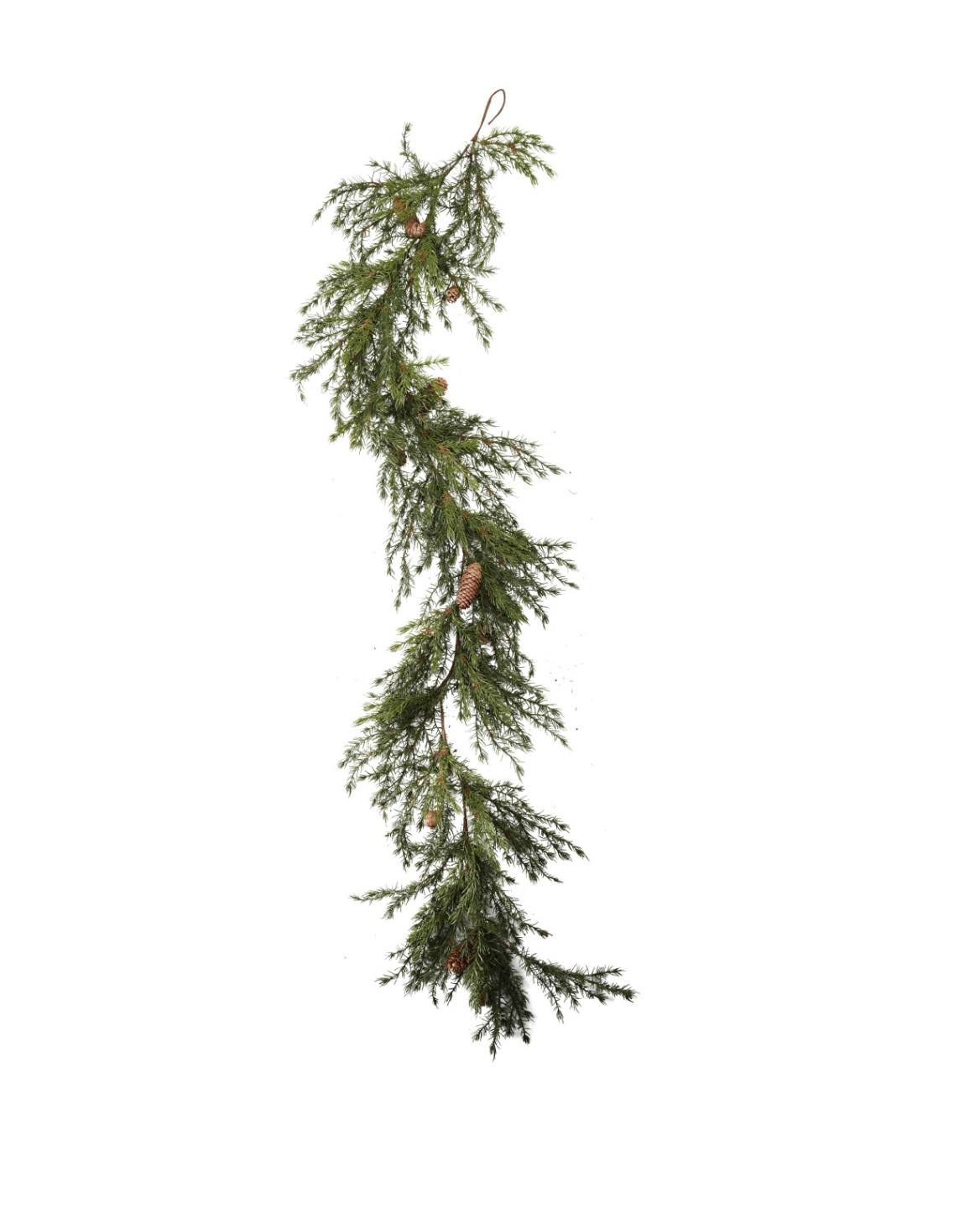 Faux Cedar Garland | Natural Pinecones
