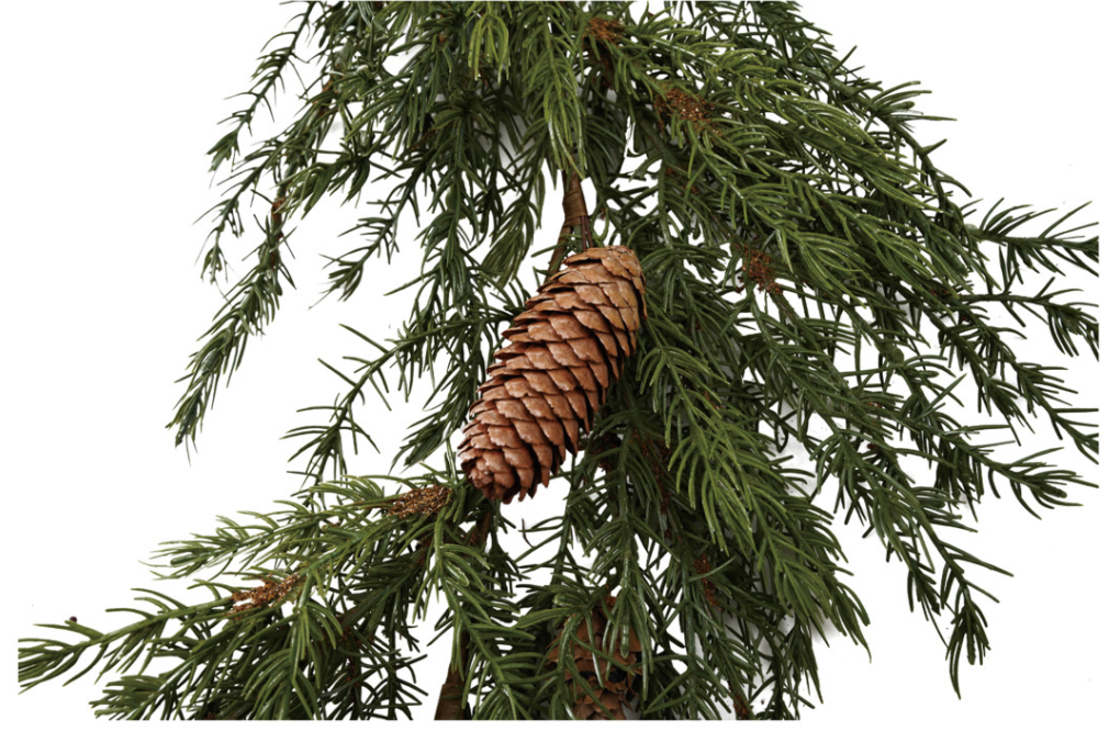 Faux Cedar Garland | Natural Pinecones