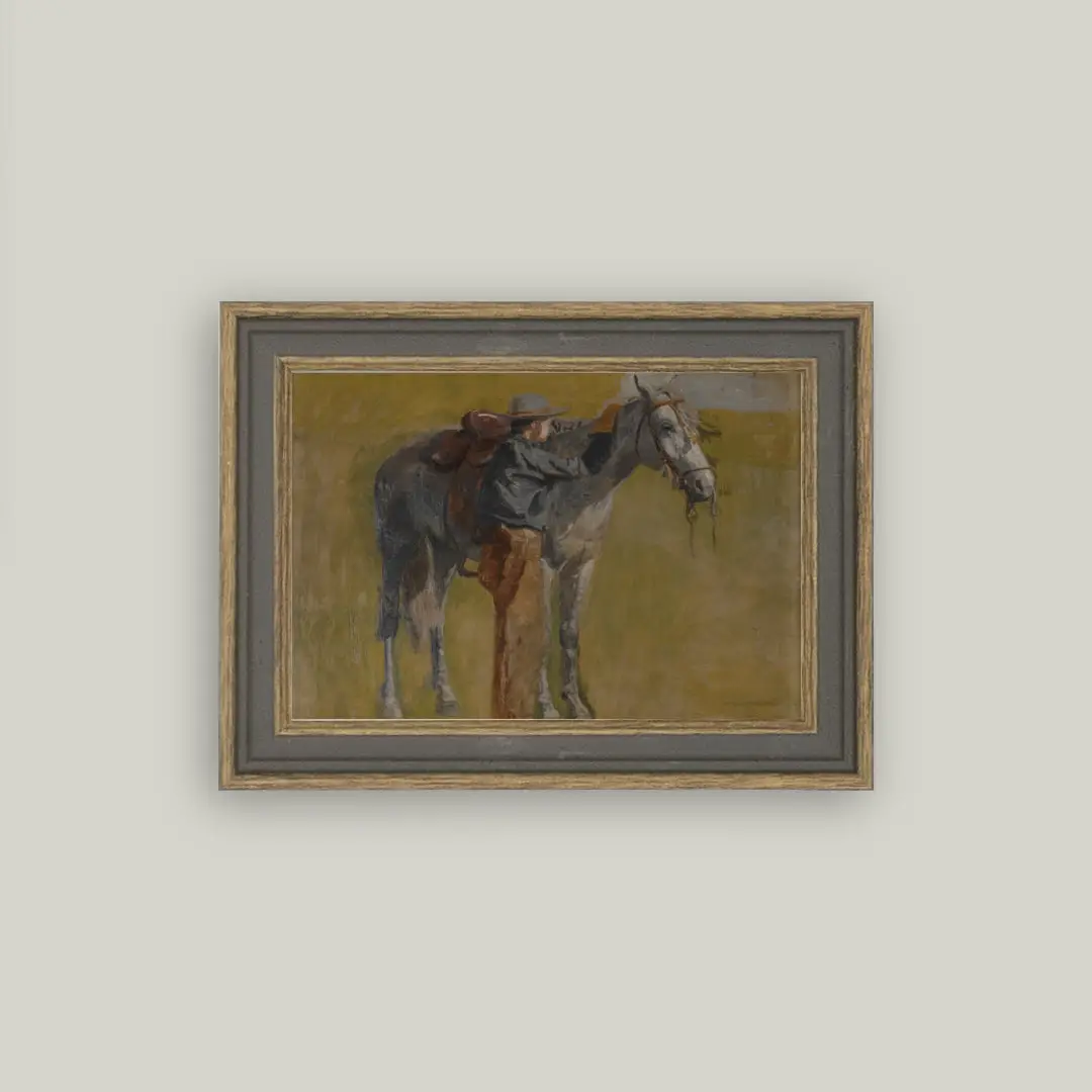 Study For Cowboys Framed Art