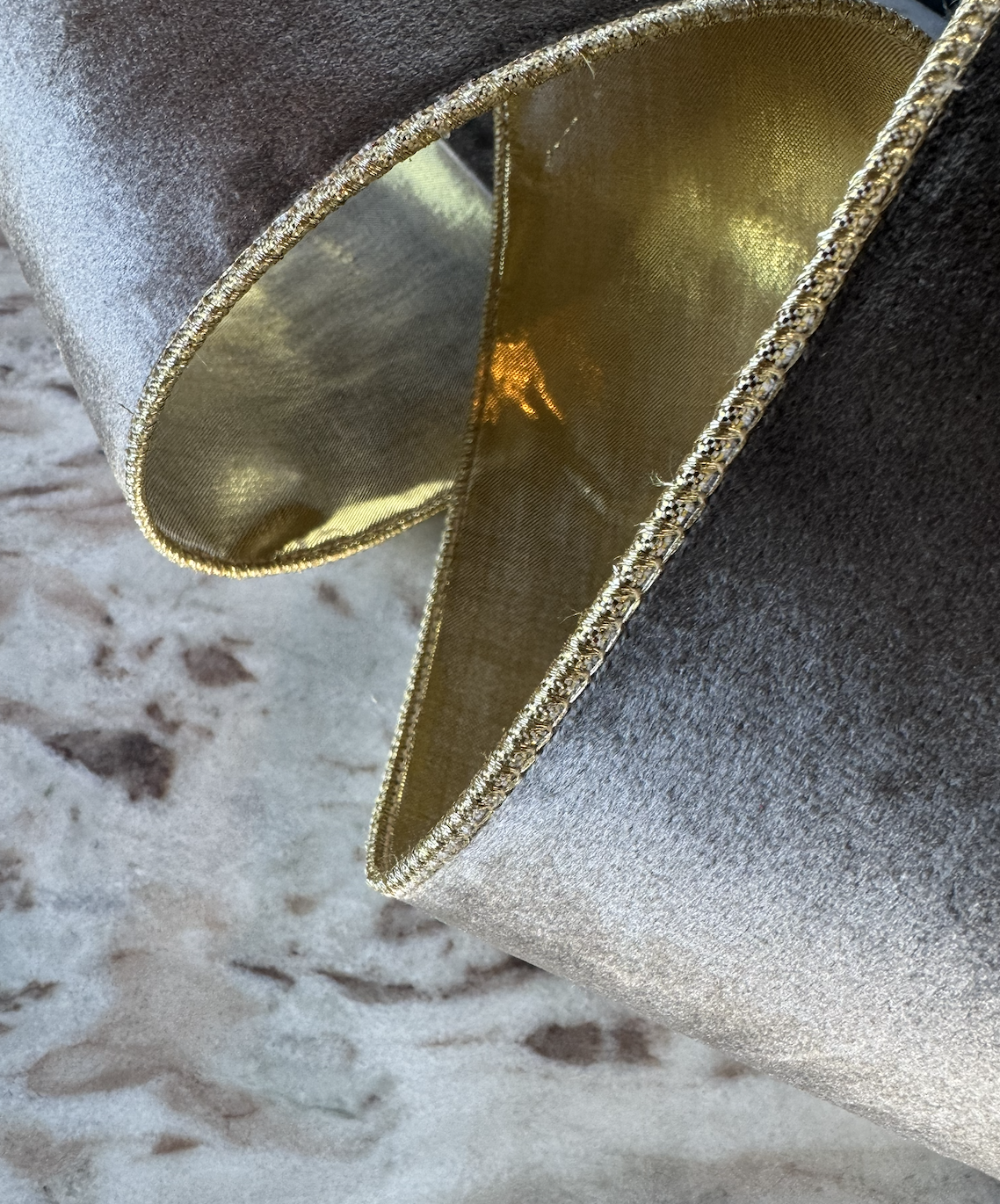 Smokey Velvet and Gold Ribbon