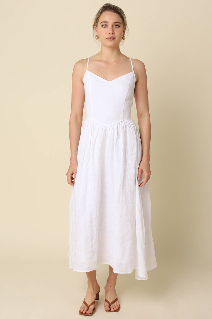Jodi Linen Sleeveless Maxi Dress