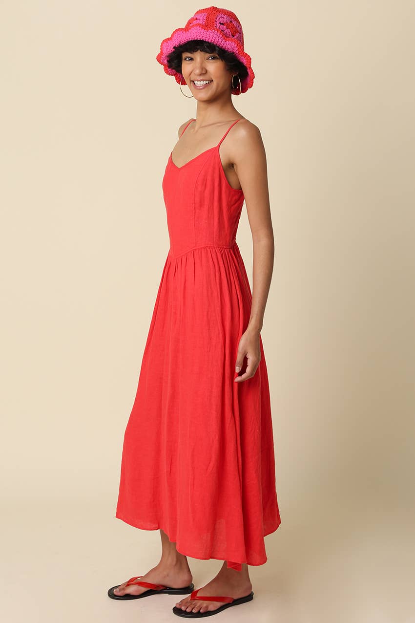 Jodi Linen Sleeveless Maxi Dress