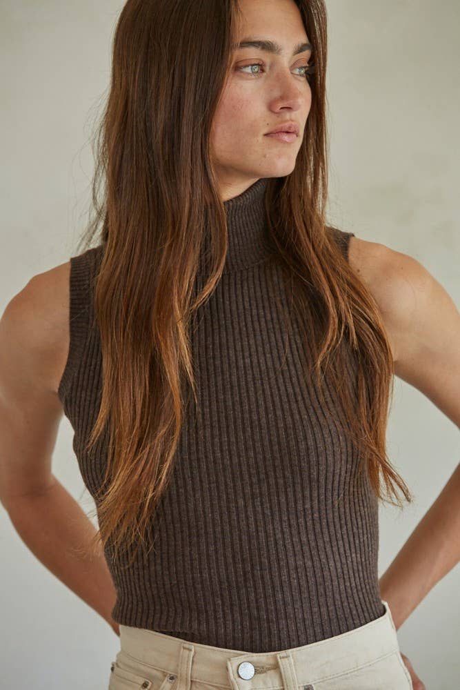 Knit Sleeveless Turtleneck