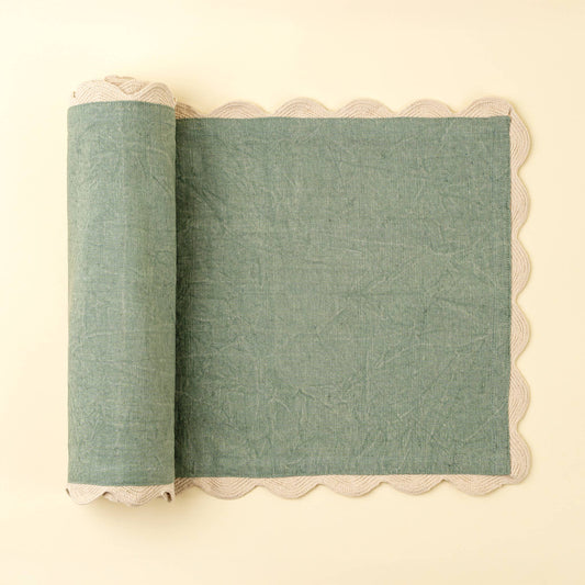 Rick Rack Table Runner, Green - 108"L