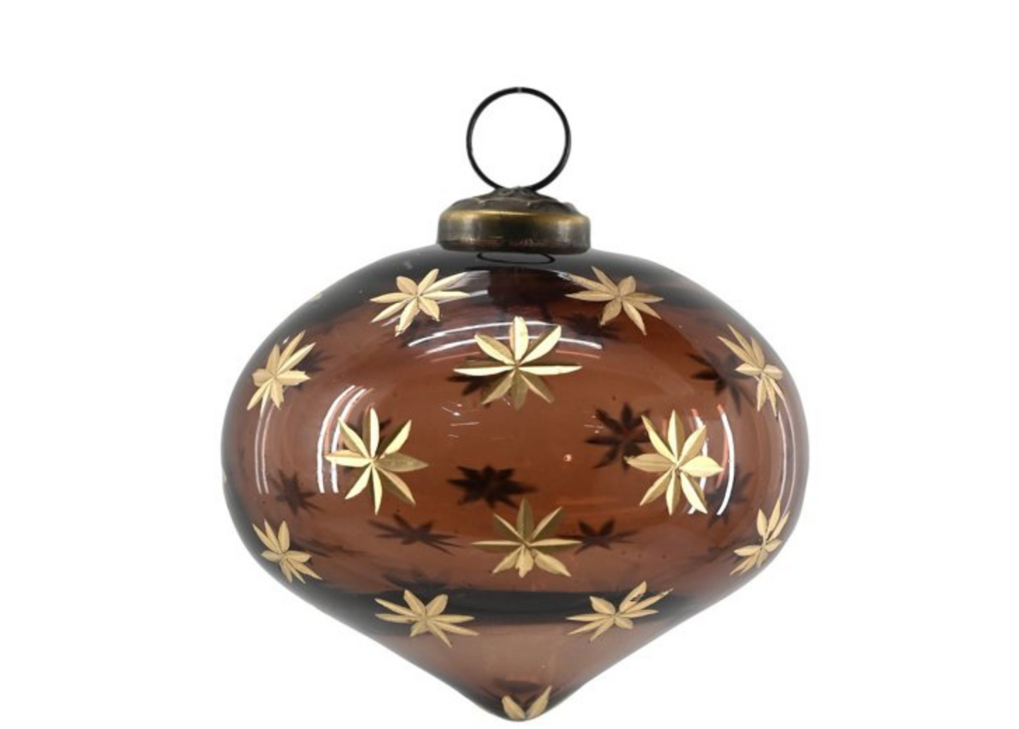 Etched Star Glass Ornament
