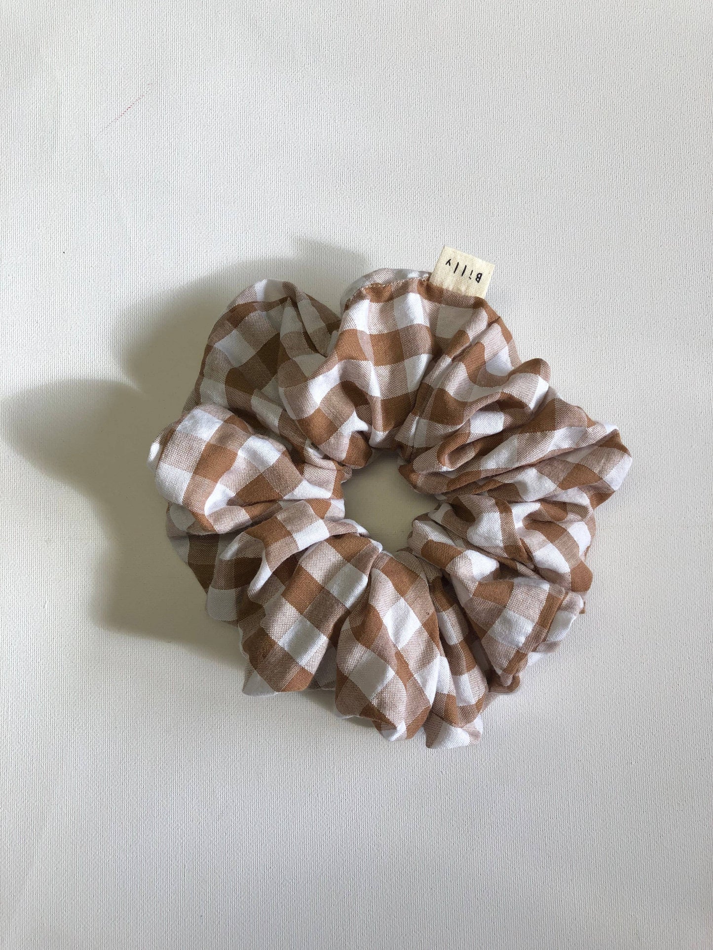 GINGHAM SCRUNCHIES  - neutral