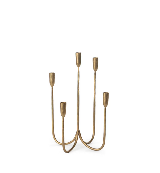 Forged Brass Candelabra, Short