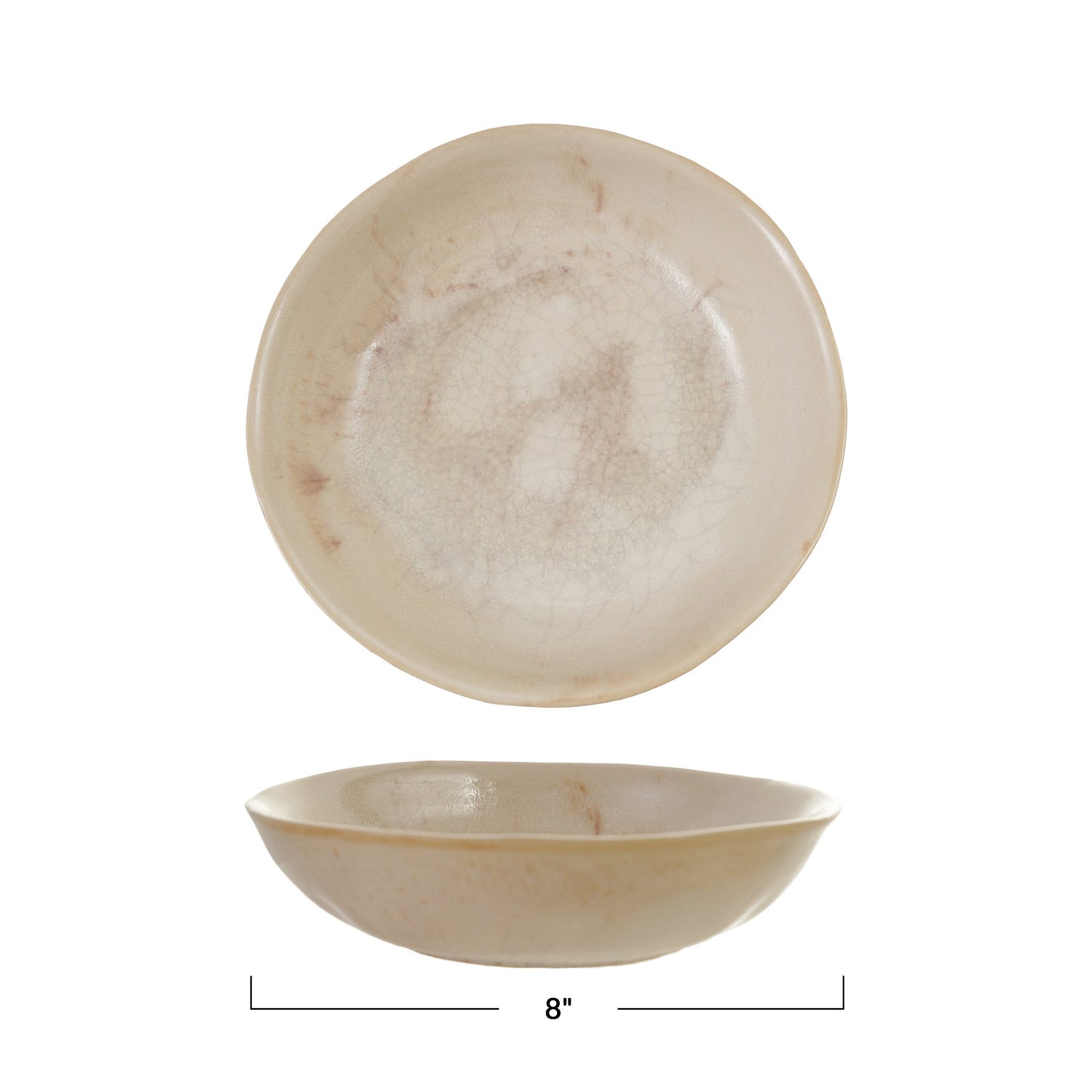 Cream Stoneware Crackle Bowl