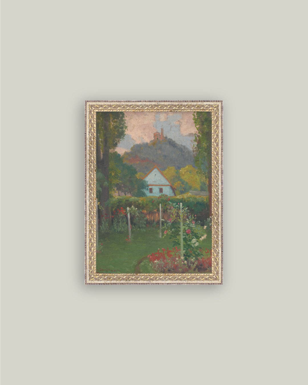 Cottage under Castle Art