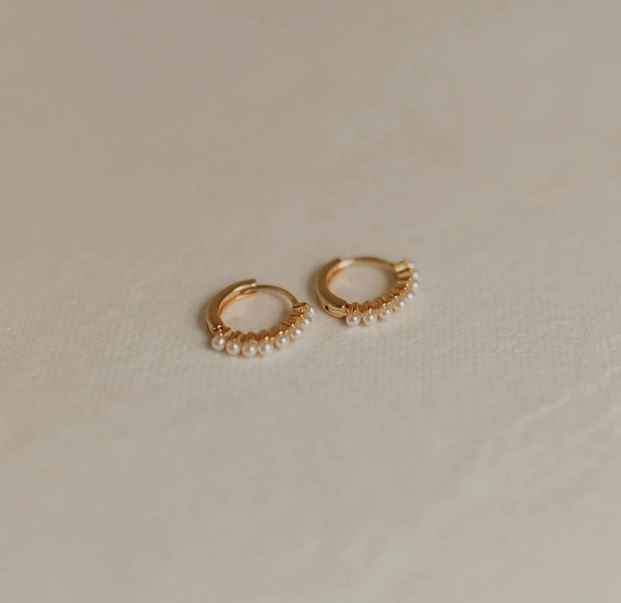 Mini Pearl Hoops