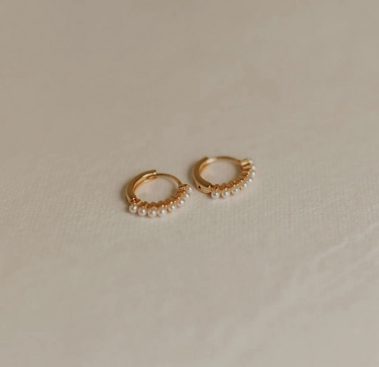 Mini Pearl Hoops