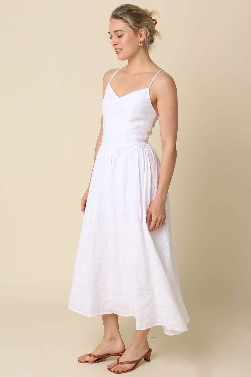 Jodi Linen Sleeveless Maxi Dress