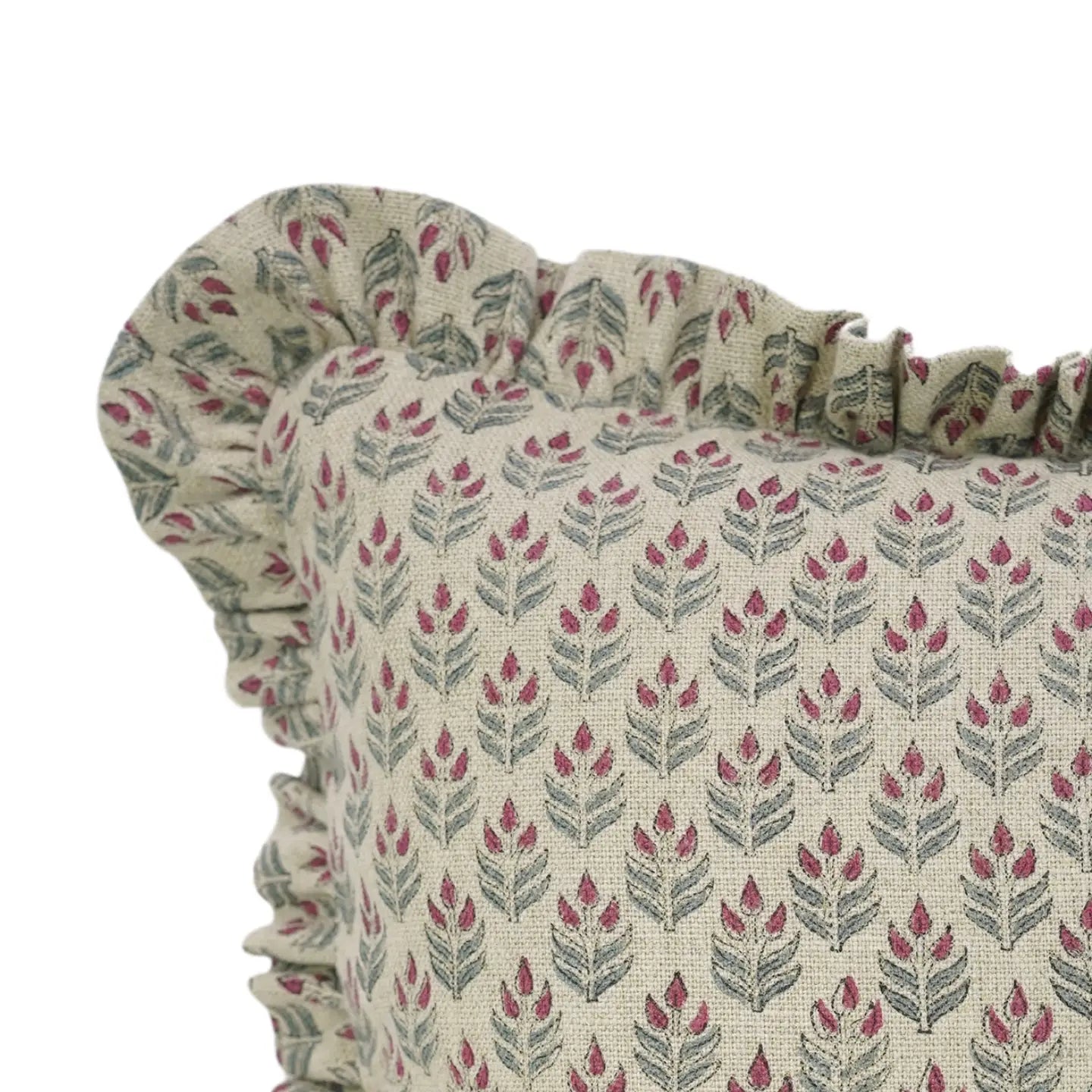 Ellie Ruffled Linen Pillow - 20"x20"