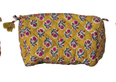 Quilted Cotton Zip Pouch