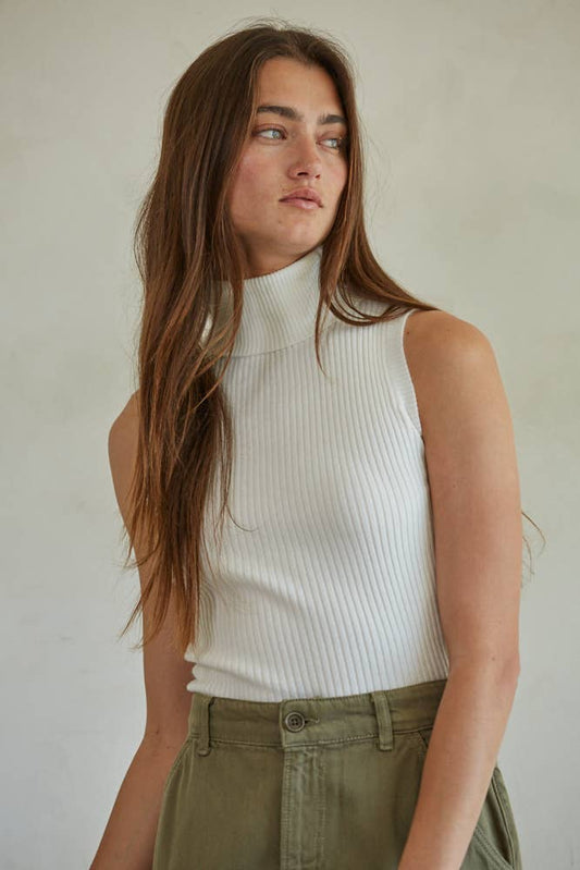 Knit Sleeveless Turtleneck