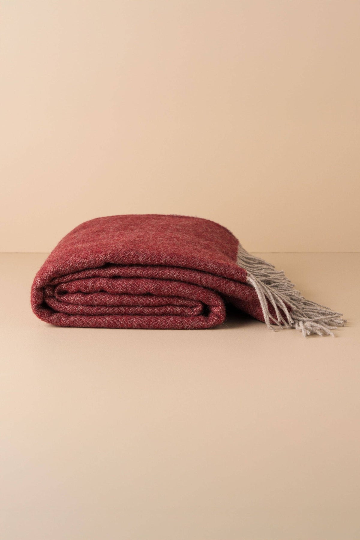 Wool Throw | Burgundy/Grey