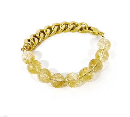 Citrine + Brass Bracelet