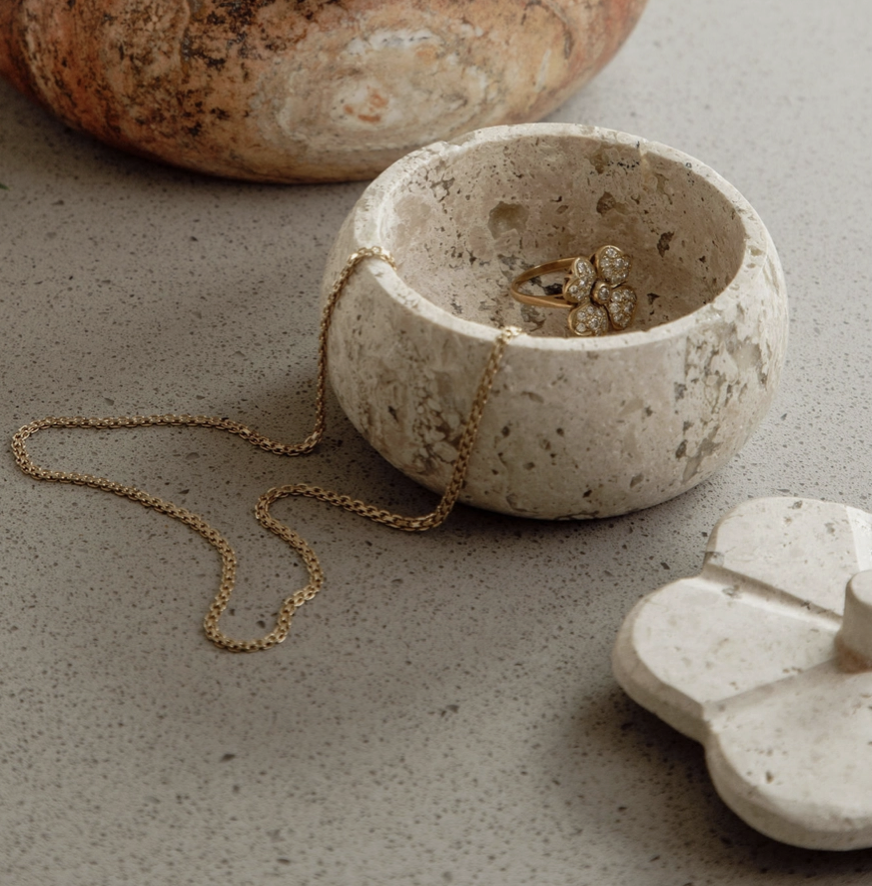 Travertine Trinket Box
