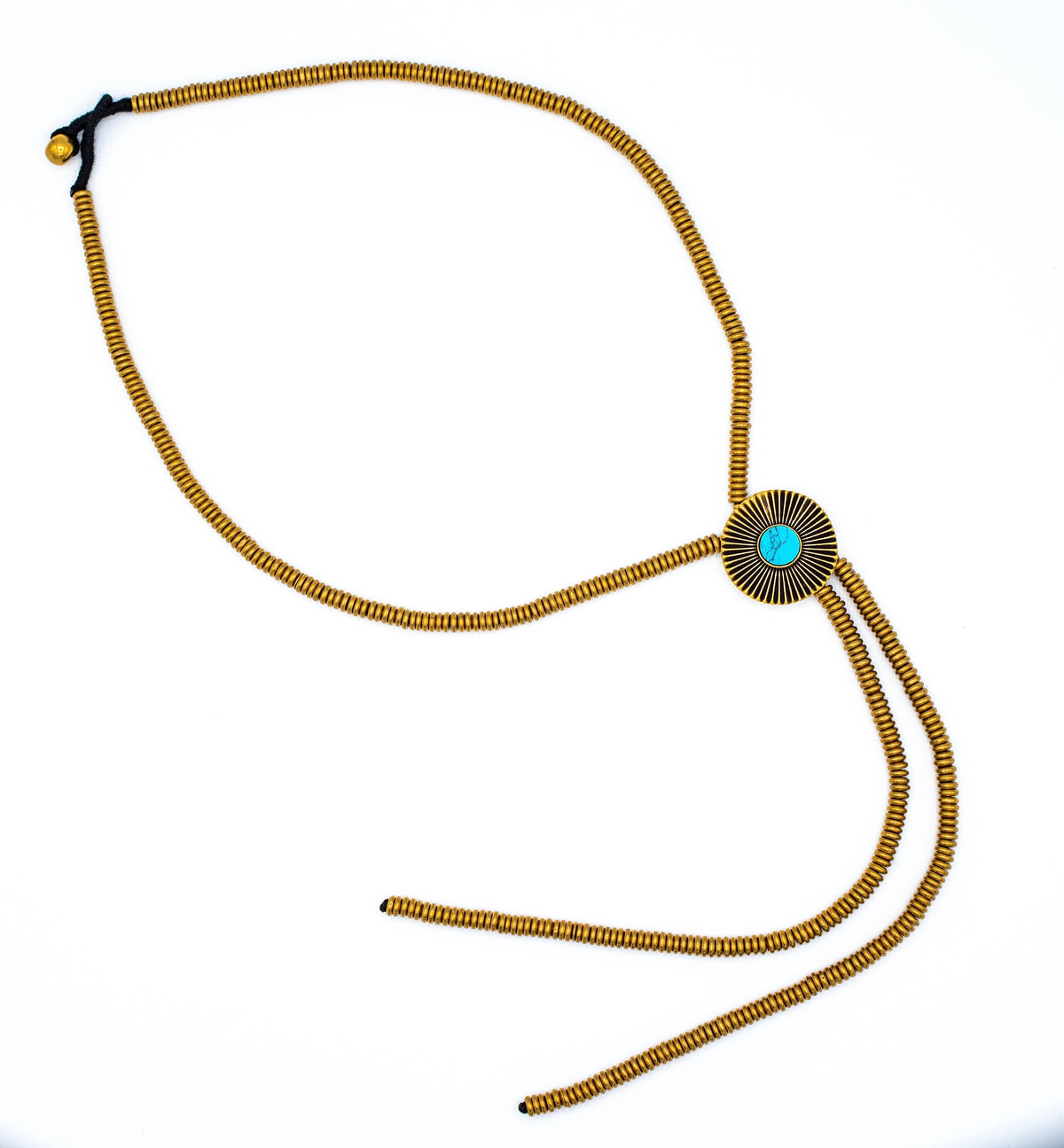 Brass Turquoise Bolo Necklace
