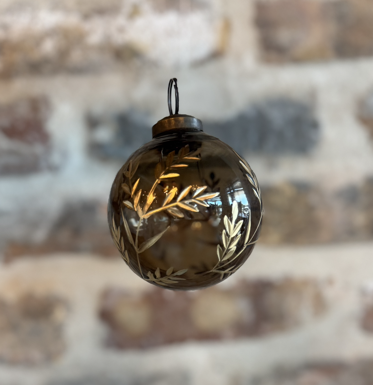 Auburn Etched Glass Ornament