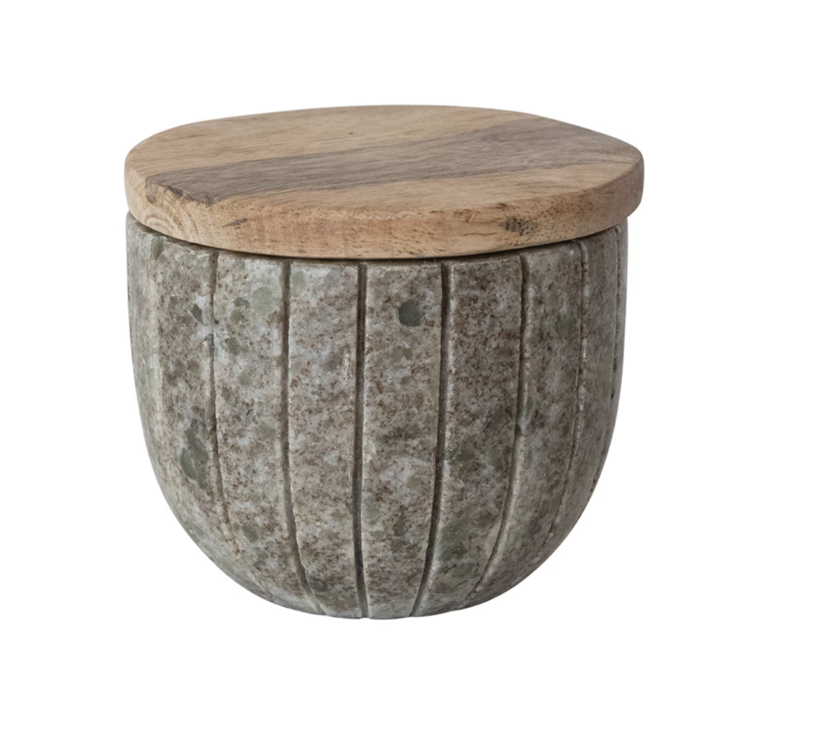 Marble Container w/ Wood Lid