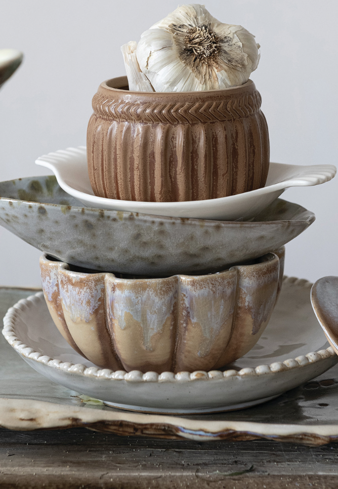 Glazed Scalloped Bowl