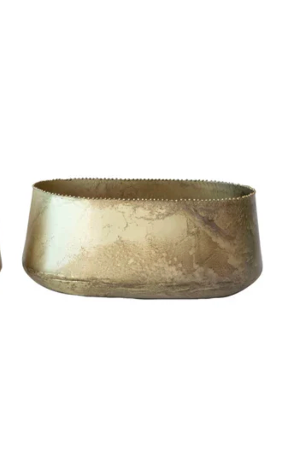 Beaded Edge Metal Planters