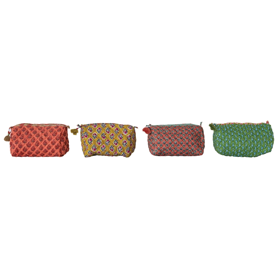 Quilted Cotton Zip Pouch