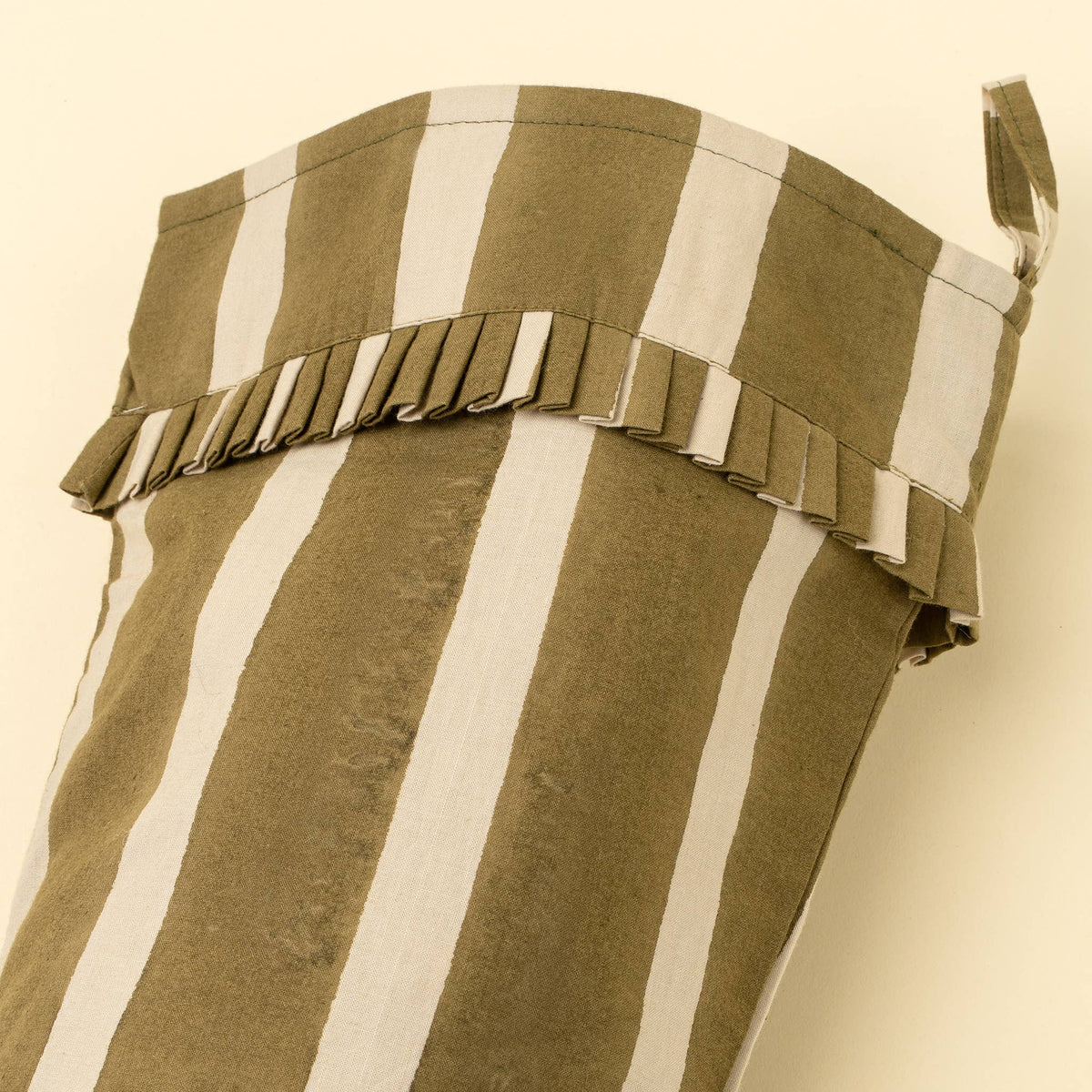 Block Print Stripe Stocking | Olive