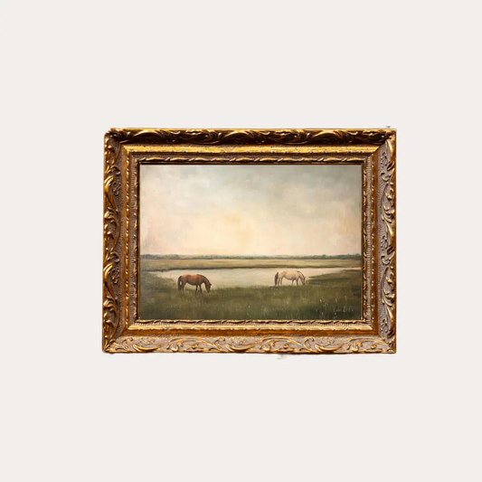 Grazing Horses Framed Art