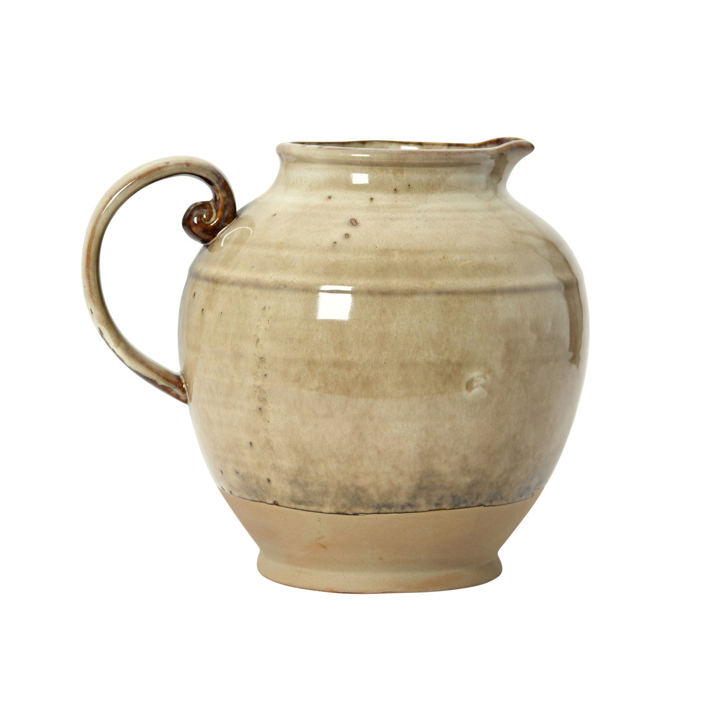 Reactive Glazed Stoneware Pitcher